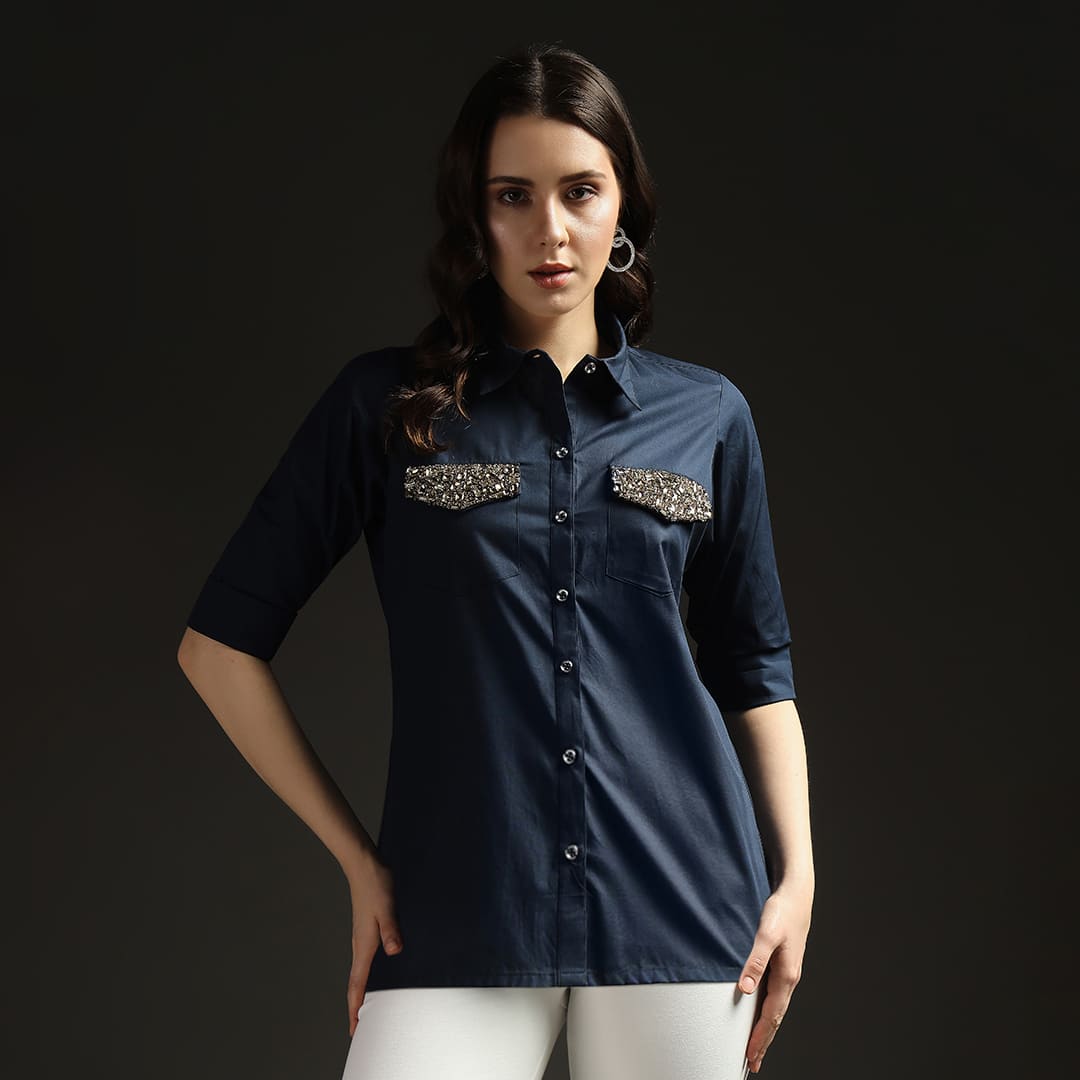 Starlight Pocket Shirt Navy Blue