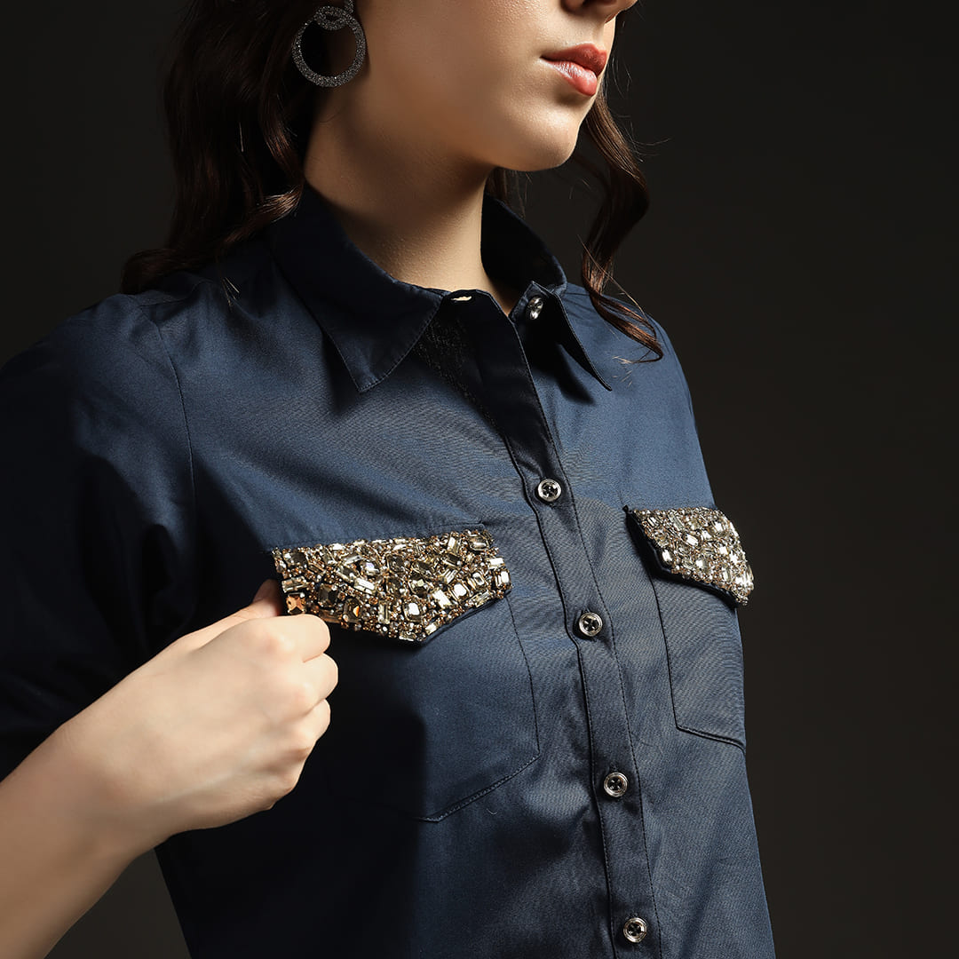 Starlight Pocket Shirt Navy Blue