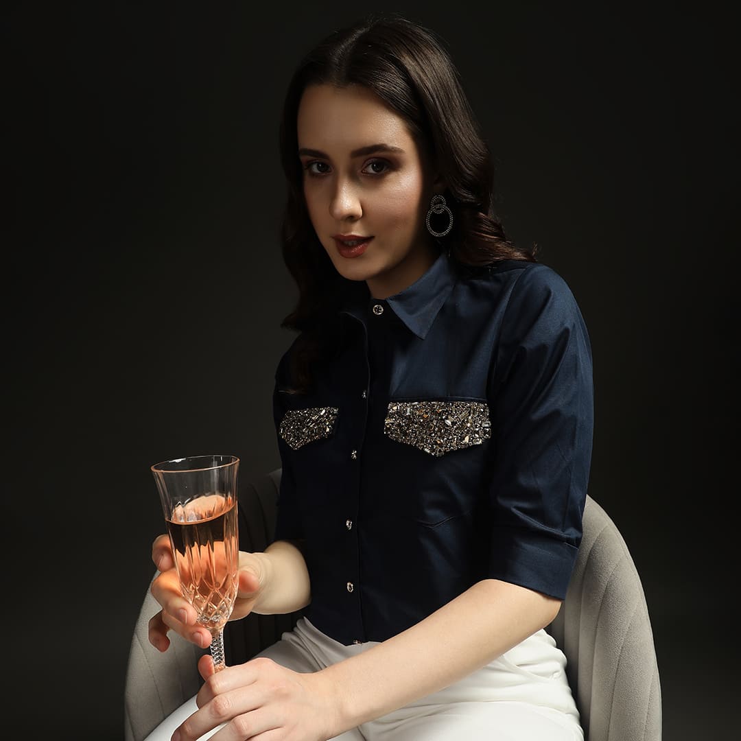 Starlight Pocket Shirt Navy Blue