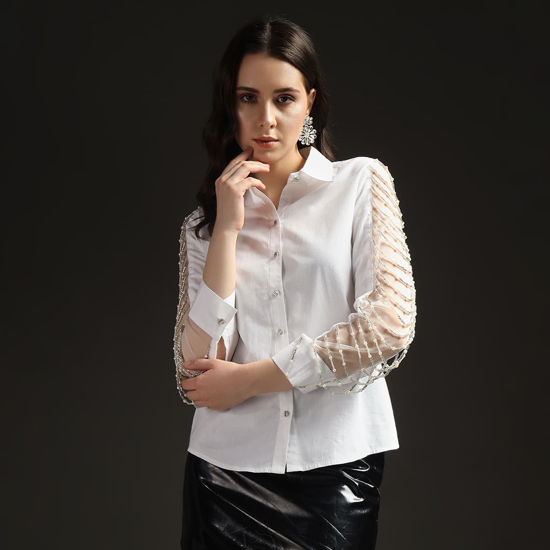 Cosmic Flow White Shirt