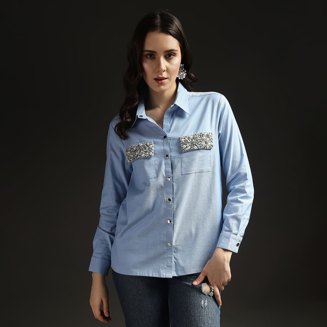 Starlight Pocket Shirt Sky Blue