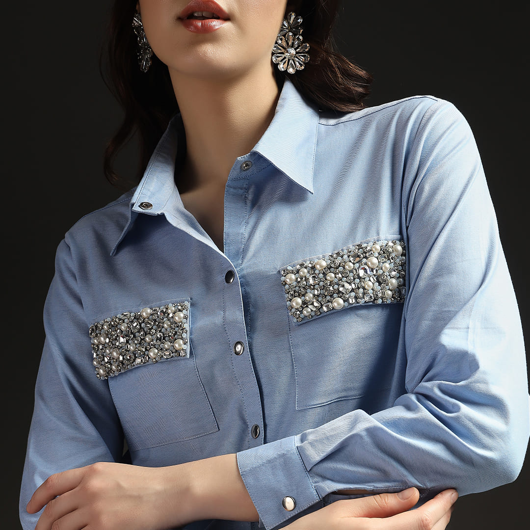 Starlight Pocket Shirt Sky Blue
