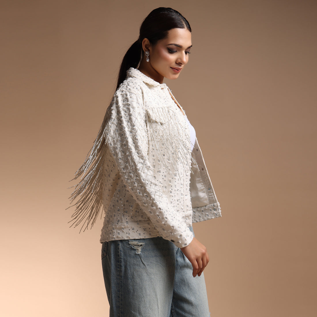 Ivory Horizon Denim Jacket