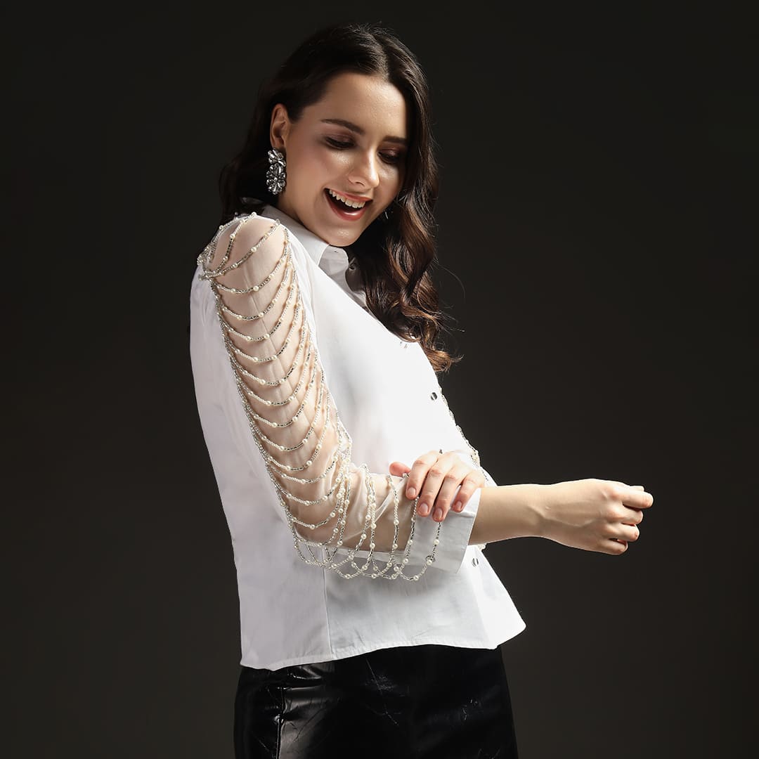 Cosmic Flow White Shirt