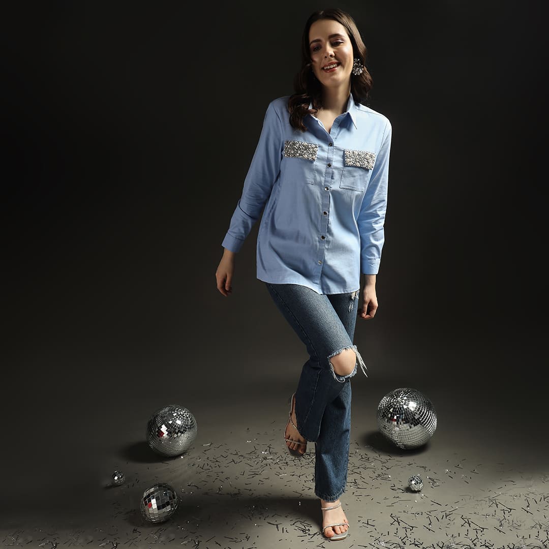 Starlight Pocket Shirt Sky Blue