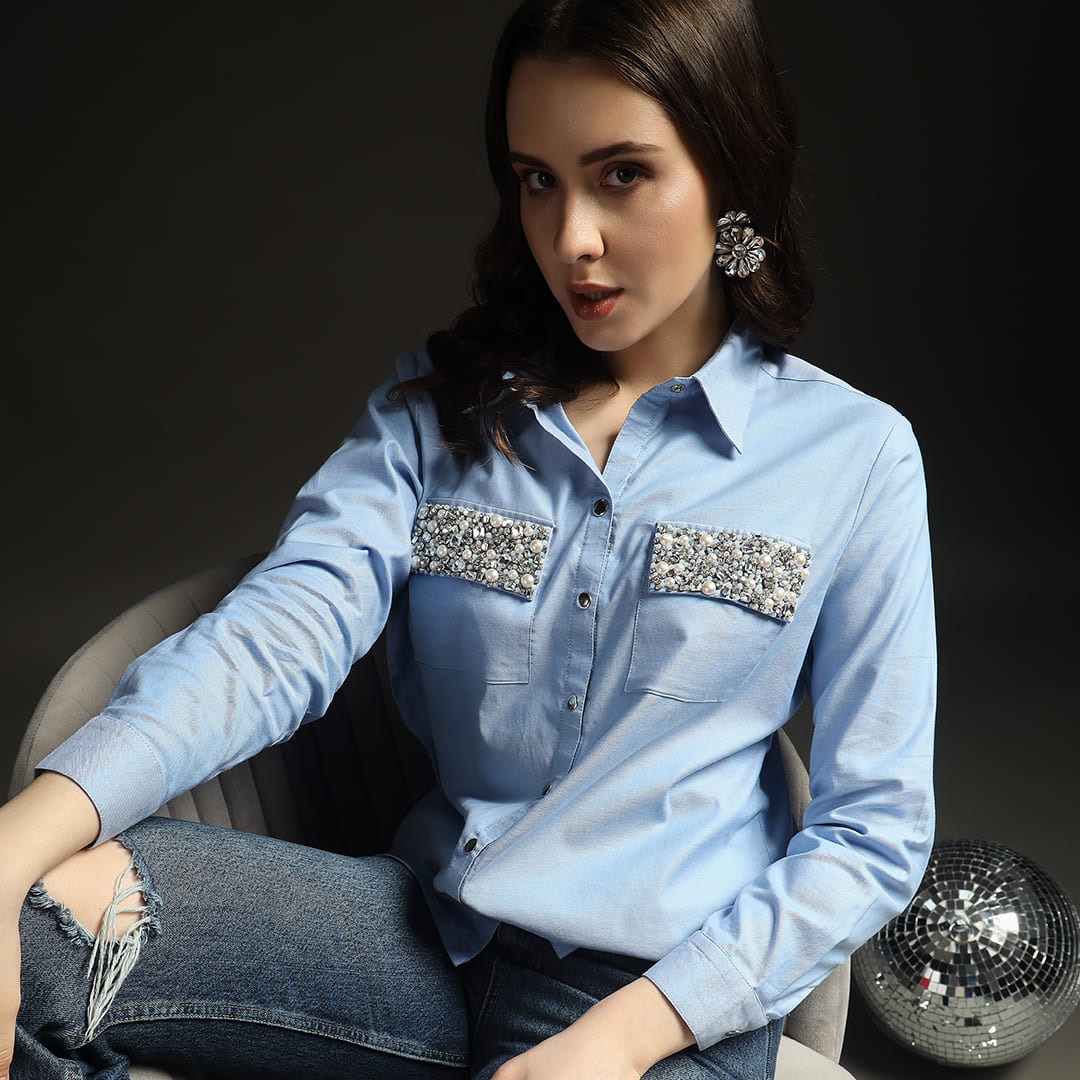 Starlight Pocket Shirt Sky Blue