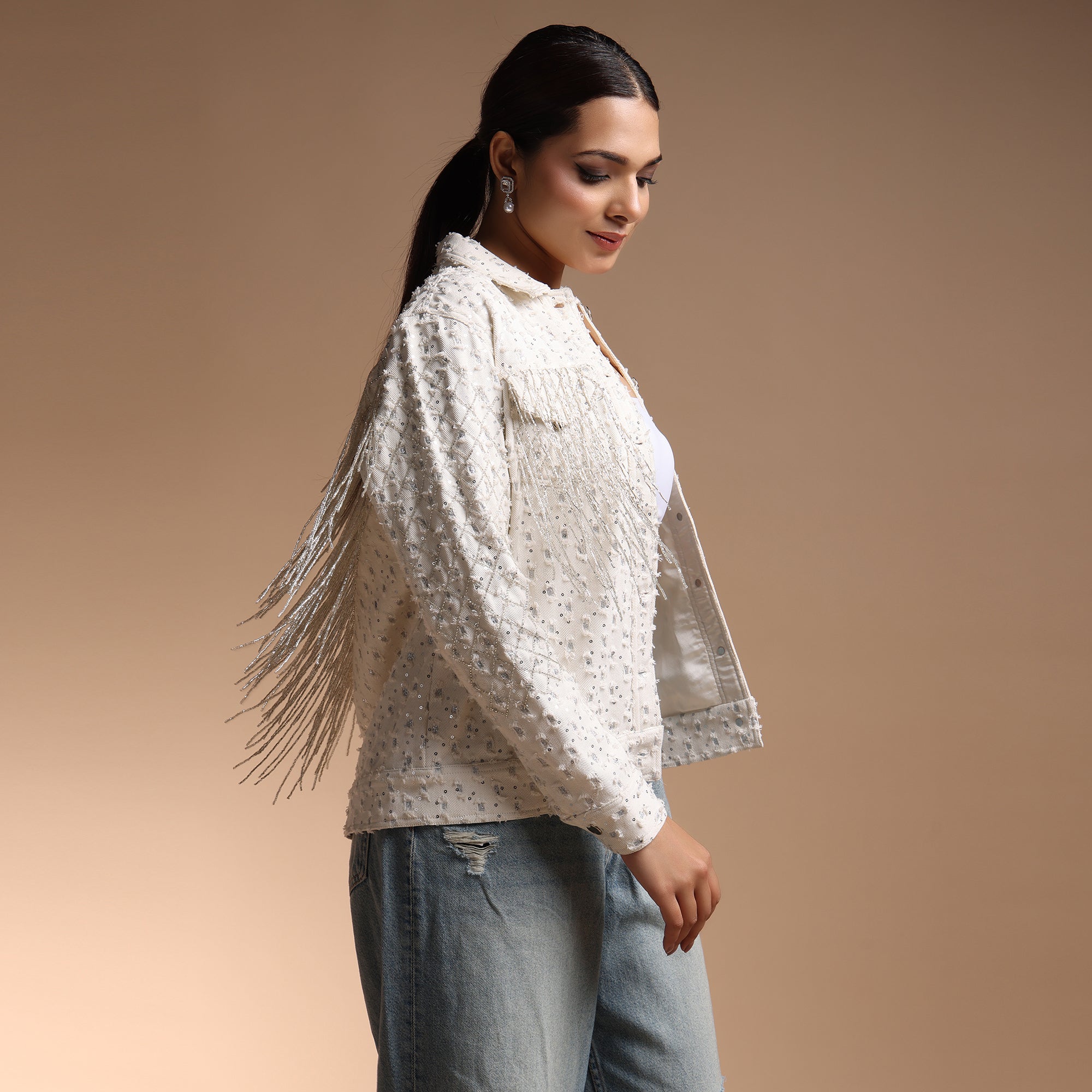 Ivory Horizon Denim Jacket